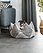 lionto Kronenkissen in Wildlederoptik für Katzen und kleine Hunde, extravagantes Sternenkissen mit abnehmbarem Bezug, 60x35 cm, strapazierfähiges Haustierkissen mit Variabler Füllung, grau/hellgrau
