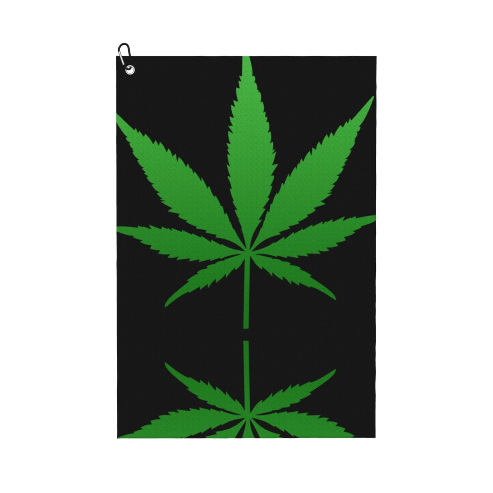 peiyeety Weed Microfiber Golf Towel with Carabiner Clip, 16x24 Inch Absorbent Waffle Weave Towel for Golf Bags