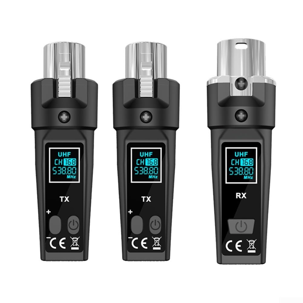 Receptor transmisor de micrófono inalámbrico, sistema de micrófono inalámbrico UHF con rango dinámico de 110 dB, juego de micrófono recargable para micrófonos dinámicos, mezclador de audio, cámara