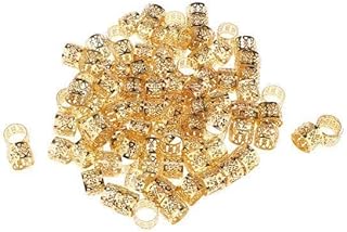 2x100Pcs Heart Metal Cuff Hair Extension Decorations Dreadlocks Beads Gold| Scarf | Cap | Face for Sunglasses | Eye Glasses Holder | Hat Display Model Stand |