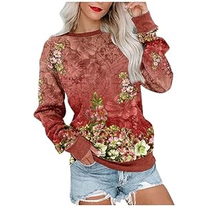 Womens Clothes,Womens Fall Fashion Ladies Long Sleeve Sweater Casual Graphic Print Pullover Sweatshirt