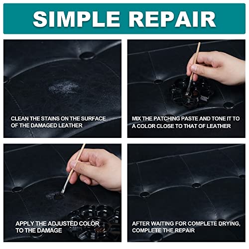 Boncart Leather Repair Kit For Sofa/Purse/Car Seat/Couch/Jacket/Furniture,Vinyl And Leather Repair Paste, Leather Filler, Leather Paint, Leather Scratch Repair,Provide Color Matching Guide #TOP7