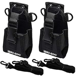 DECARETA Radiohouder, Walkie Talkie houder, 2 Pack Pouch Case Houder, Nylon Belt Case Bag met 2 verstelbare schouderriem…