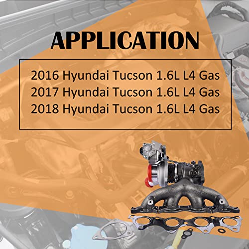 Image of 28231-2B760 Turbo Charger with Gasket Fits for 2016-2018 Tucson 1.6L Replace 282312B760