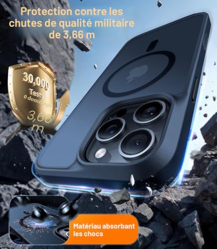Coque iPhone 16 Pro Max robuste et magnétique TORRAS noire
