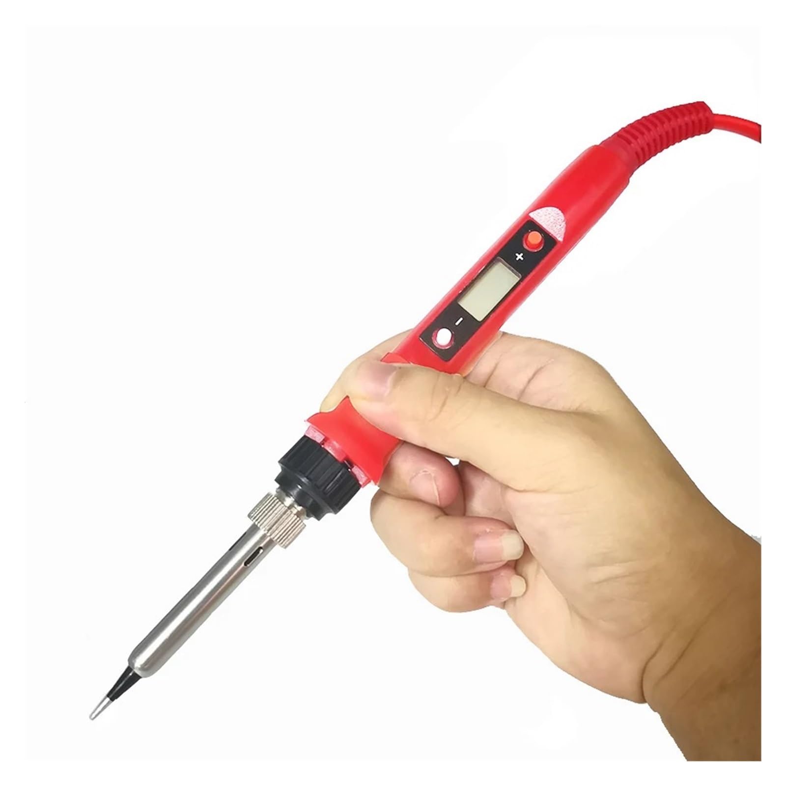 Cyfrowy Zestaw Lutownicy Elektrycznej 80W Spawalniczy Staion Z Pastą Lutowniczą Topnik Stojak Torba Na Narzędzia Łatwiejsze Płynniejsze Lutowanie(80W red set2)