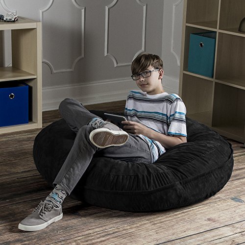 Jaxx 4 Ft Cocoon Bean Bag Chair, Black #TOP2