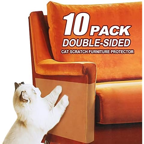 MILIFUN Cat Scratch Tape, Cat Tape for Furniture, Double Sided Tape for Cats, Cat Anti Scratch for Furniture (10Pack XL 14”L 11”W) Cover