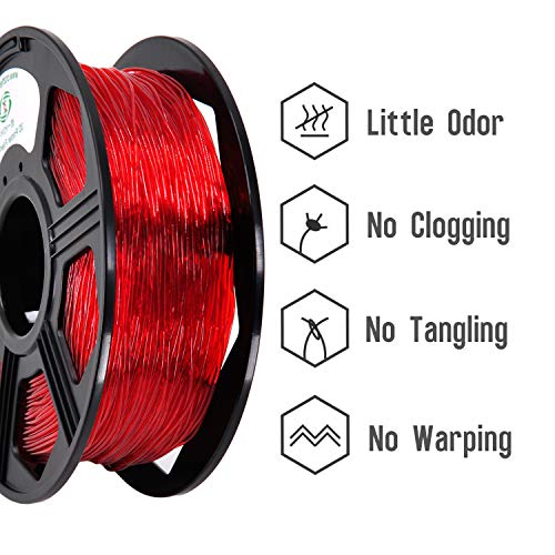 Yoyi Yoyi 3D Printer Filament, 95A Tpu Filament 1.75Mm, Flexible Filament, 0.8Kg Spool,Dimensional Accuracy +/- 0.03 Mm, Soft Tpu Filaments Of High Elasticity (Red) #TOP3