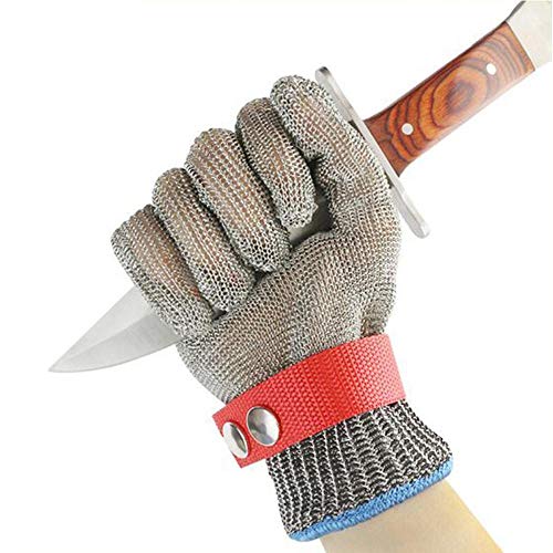 Preisvergleich Produktbild Umiwe Schnittschutzhandschuhe,Lebensmittelecht Schnittfeste Handschuhe, Sicherheit aus Edelstahl Metallgewebe Handschuh