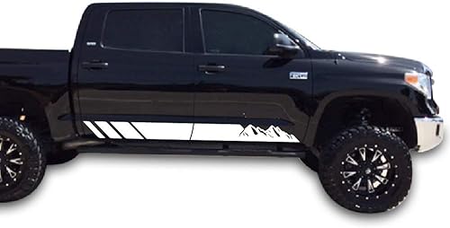 Miniatura 8 de Juego de calcomanías de rayas laterales de montaña compatible con Toyota Tundra 2007-2023 (plateado)
