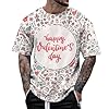 2026 Valentine’s Day Men Male Valentine's Letter Print Short Sleeve T Shirt Pullover (White, M) #2