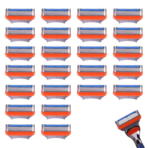 24 piezas Fusion 5 cuchillas de repuesto,cuchillas fusion,para afeitadoras Fusion-5, cuchillas de afeitar, 5 cuchillas, compatibles con maquinillas húmedas, afeitadoras de hombre