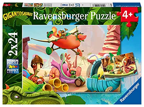 Puzzle 2 x 24 pièces gigantosaurus : Rocky bill mazu et tiny Ravensburger France - vue 2