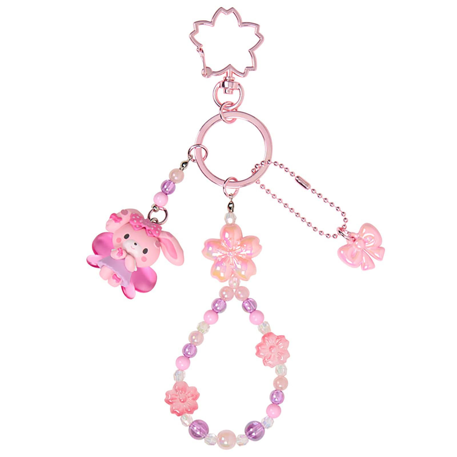 Sanrio Bonbonribbon Sakura Bead Keychain PVC Charm Removable Japan