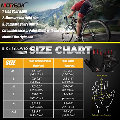 Moreok-Cycling Gloves Bike Gloves For Men/Women-[5Mm Gel Pad] Biking Gloves Deep Balck-M #TOP5
