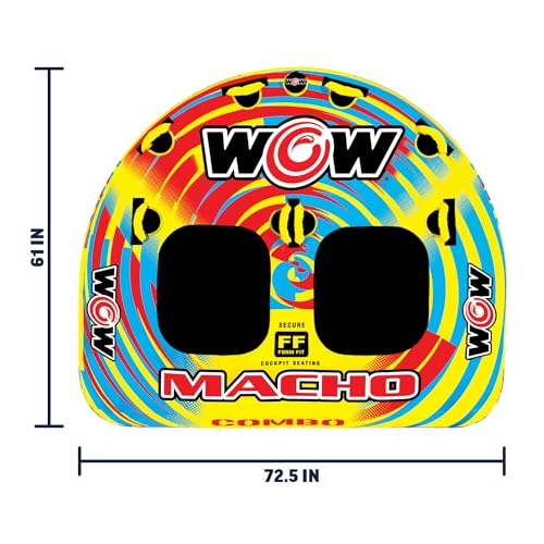 Image of WOW Sports Macho Combo Towable Tubes for Boating, Accessories for Tubing, Water Tube for Boats
