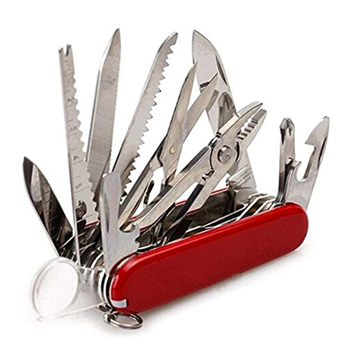 Multitool Stainless Steel Knife Keychain - Pocket Hunting Camping Survival Army Knives, Multi-Functional Folding Knives