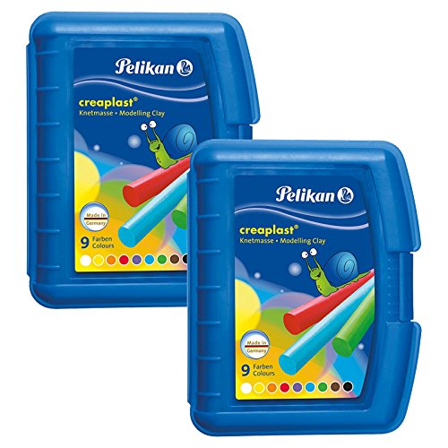 Pelikan Creaplast 198/9B – Plastilina 9 colores diferentes en caja de plástico (2, azul)