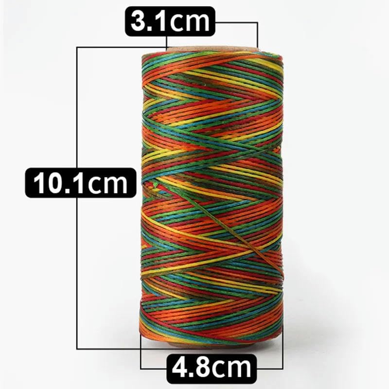 Nici do szycia，Nić poliestrowa Nici do szycia, kolorowe płaskie nici woskowe do szycia nylonowe ręcznie robione DIY(19)