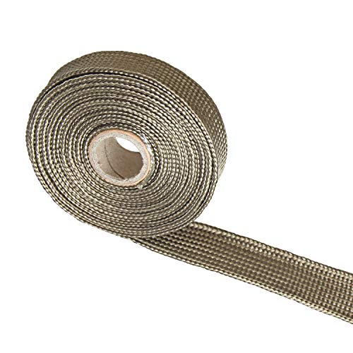 Titanium Fiberglass Heat Wrap Wire Shield Sleeve- 3/5" ID X 10' Adjustable Titanium Exhaust Heat Shield Spark Plug Wire Heat Shield Roll For Car&Auto Wire Loom Brake Line Cable line sleeve protection