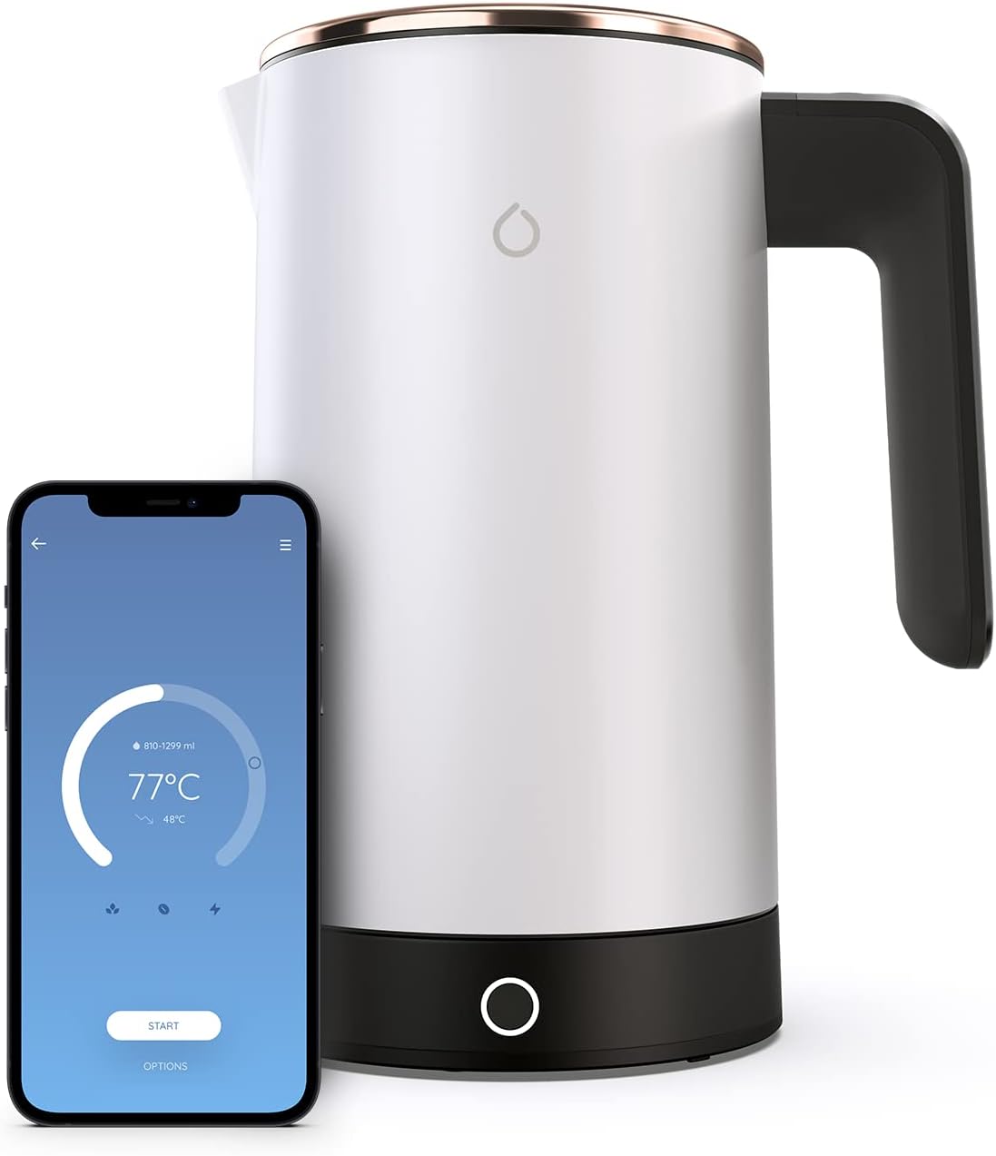 Smarter iKettle 3rd Generation by Smarter - WiFi Internet Smart Kettle, 3000W, White and Gold Stainless Steel, Electric, Digital Temperatures, iOS, Android App, Alexa Enabled with Keep Warm Function