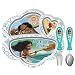 Zak Designs Disney Movie Moana Kids Dinnerware Set Includes Melamine 3-Section Divided Plate and Utensil Tableware, Made of Durable Material and Perfect for Kids (Moana, 3 Piece Set, BPA-Free)
