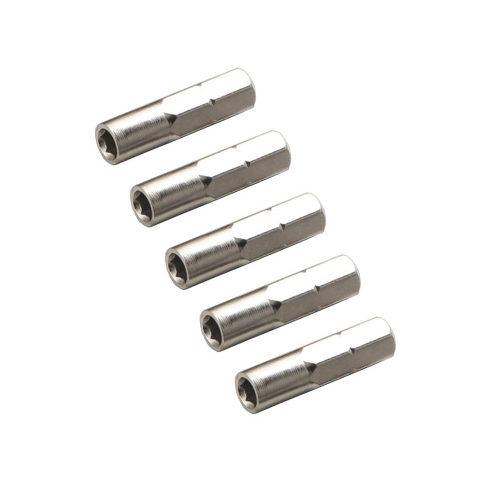 BOGEEL 5Pieces Hexagonal Bit Adapter Set Magnetic 1/4Inch to 4Mm Socket Shank for Screwdriver and Drill Tool, Electroplating 25Mm