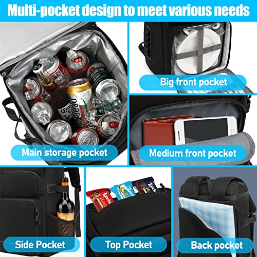 Backpack Cooler, Insulated Cooler Bag Keep 40 Cans Cold Up To 24 Hours, Leak Proof & Waterproof Soft Cooler Backpack, Portable Coolers Bag For Camping Beach Travel Hiking Picnic Work #TOP4
