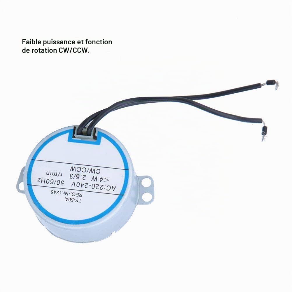 Moteur Synchrone télécommandé, 220-240 V, Diamètre de Trou de 3 Mm, Fonction CW/CCW, Moteur Synchrone de Remplacement pour Ventilateurs à Tête Mobile