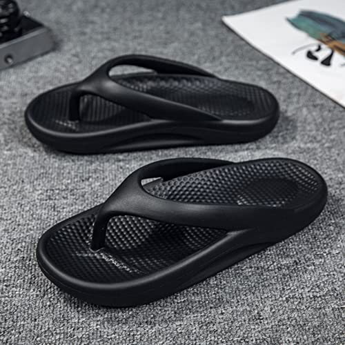 Men's One Slide Sandal，Unisex's Classic Flip Flops，Men's Flip Flops Sport Thong Sandals with Comfort Arch Support Beach Pool Slides for Summer (Color : Black, Size : 43-44)