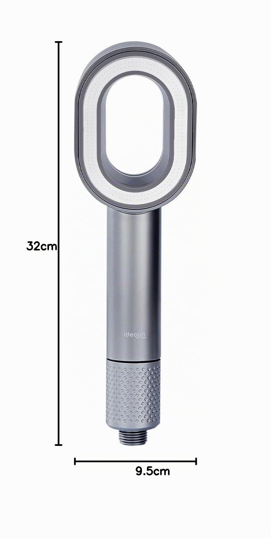 ideoon Duschkopf mit Filter 3-in-1 Wasserspar - Inkl. Bürste & Schwamm - 2 x Premium-Wasserfilter - Eleganter Duschkopf zum Wasser sparen & filtern