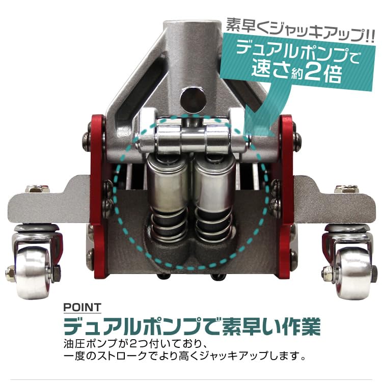 Amazon.co.jp: WEIMALL ガレージジャッキ 3t デュアルポンプ【アルミ＋