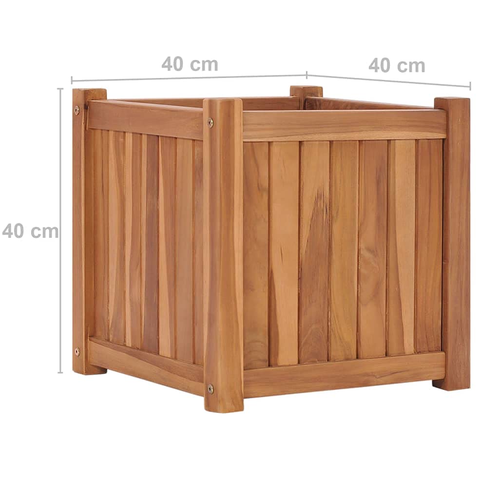 Arriate, Macetas para Flores Y Plantas, Jardineria Maceteros, Huerto Urbano Terraza, Mesa De Cultivo, Mesa Cultivo, de Madera Maciza de Teca 40x40x40 cm