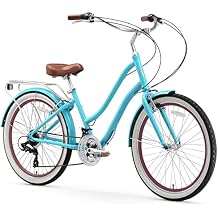 sixthreezero EVRYjourney Womens Beach Cruiser Bike, Step Through Hybrid Bicycle, 24 or 26 Inch Wheels, Multiple Speed Options and Colors