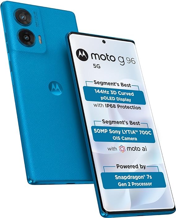 Motorola G96 5G (Dresden Blue, 8GB RAM, 128GB Storage)