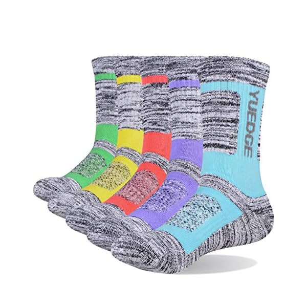 YUEDGE 5 paar Baumwolle Sportsocken für Damen Atmungsaktiv Hochleistung