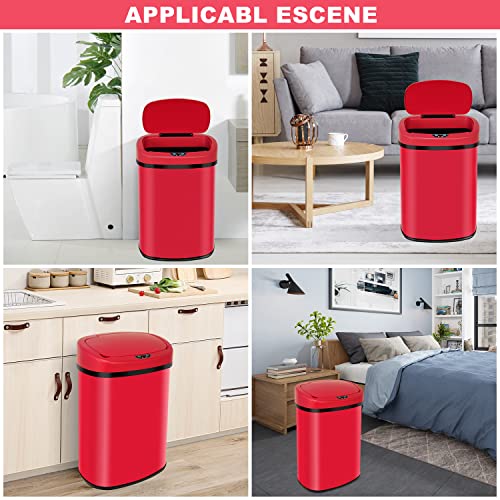 Caneca de basura automática ovalada acero inoxidable 13 gal miniatura 6