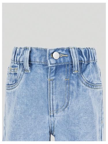 Verdusa Girl's Cute Bow Jeans High Waisted Wide Leg Casual Denim Pants with Pockets4