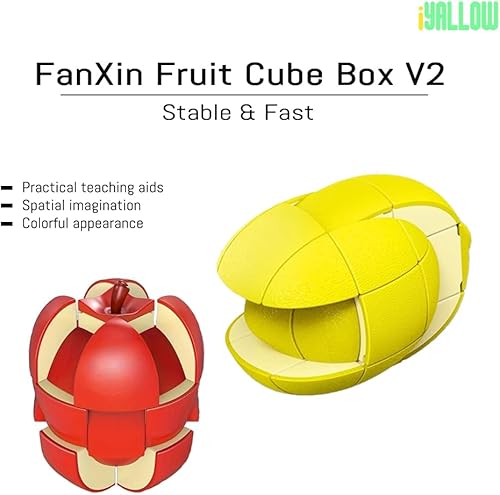 Miniatura 4 de iYallow Fruit Cube Box V2 Include Peach 3x3, Orange 3x3, Lemon 3x3, Pear 3x3 Magic Speed Cube Set 4, Pack Stickerless Birthday for Kid