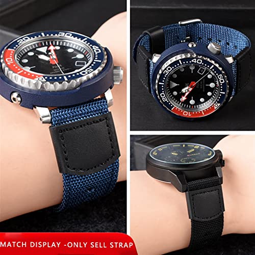 Bracelet montre nylon noir 22mm compatible SNE537 SRP601J1 rechange homme