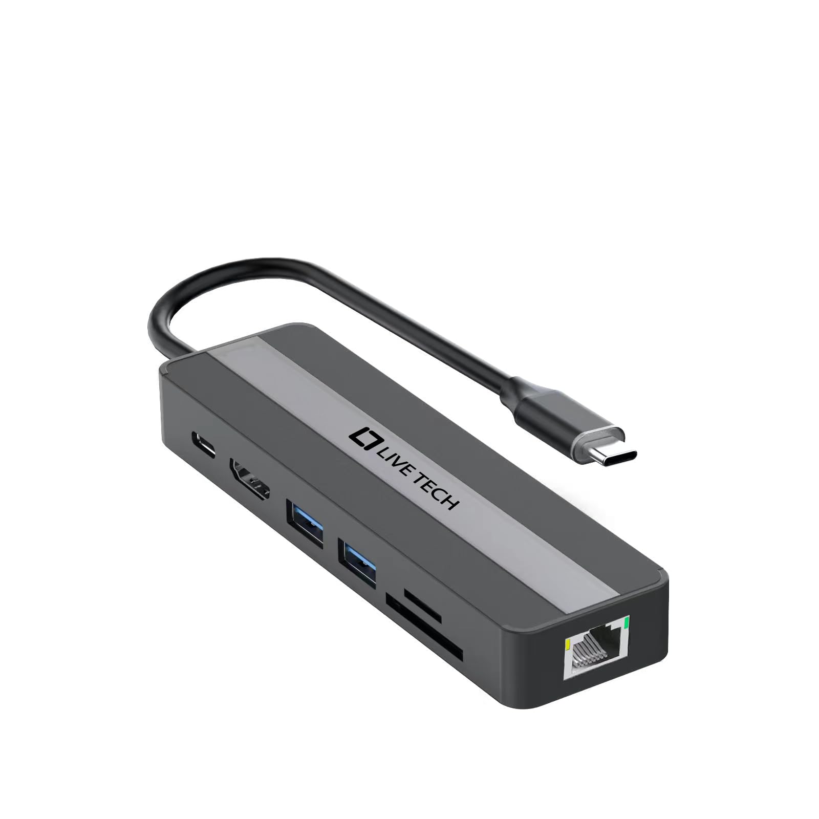 Live Tech Zayn 7-in-1 Multiport Hub – Type-C Input, 4K HDMI, 87W PD Power, 5Gbps USB 3.0, Ethernet, and USB 2.0 Ports – Plug & Play, Compact Design-image-11