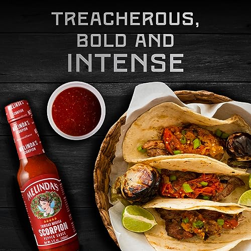 Melinda’s Scorpion Pepper Hot Sauce - Made with Trinidad Moruga Scorpion Pepper, Carrots, Onion & Lime Juice - Keto, Vegan, Gluten Free Hot Sauce - 5oz, 1 Pack - Thumbnail 7