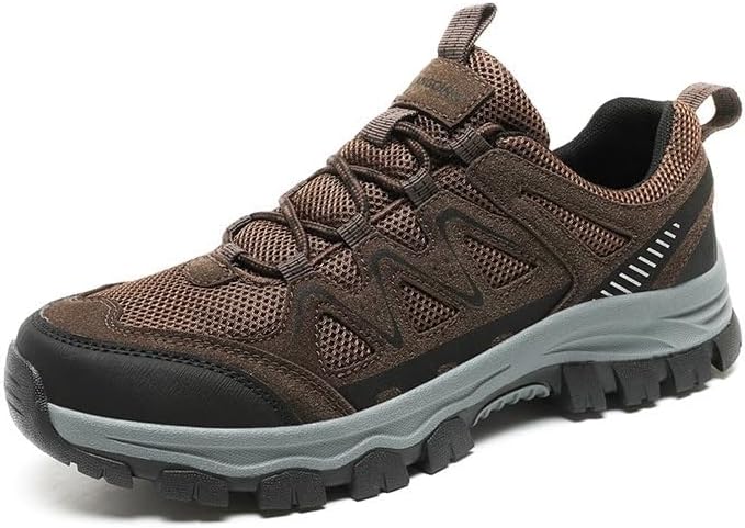 [HeelVirtuosa] メンズ アウトドア ハイキングシューズ メッシュ&合成アッパー 厚底 滑り止めラバーソール