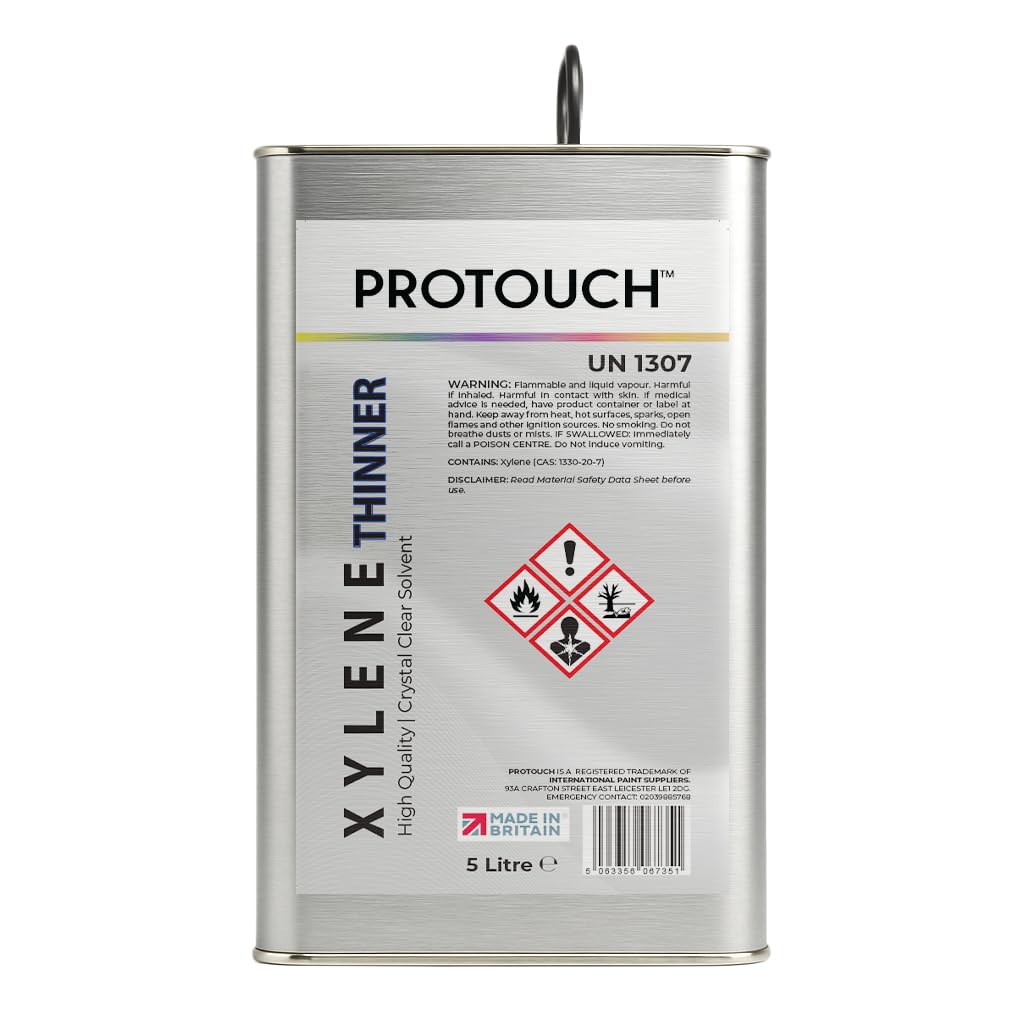 Protouch Xylene Thinner, Industrial-Grade Solvent, Crystal Clear, 5 Litre, for Paint Thinning, Primer Mixing, Tool Cleaning