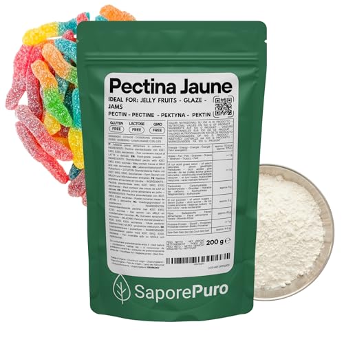 SaporePuro Pectina Jaune 200 g – Gelificante Natural de Alto Poder para Mermeladas y Gelatinas – SIN GLUTEN