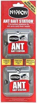 Nippon Ant Stop Bait Stations | 2pk Indoor & Outdoor Ant Killer Traps | Destroys Ants & Nests Fast | Powerful Colony Control | For Kitchen, Garden, Home | No Mess | Easy to Use