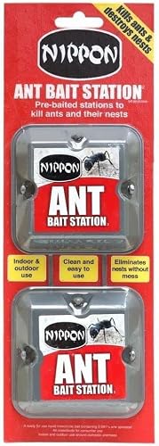 Image of Nippon Ant Stop Bait Stations | 2pk Indoor & Outdoor Ant Killer Traps | Destroys Ants & Nests Fast | Powerful Colony Control | For Kitchen, Garden, Home | No Mess | Easy to Use