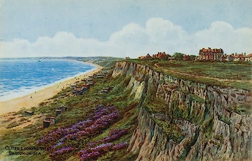 Peinture Cliffs Looking West Barton sur mer pour la Décoration du Salon Affiche Poster 60x90cm
