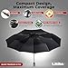 LifeTek Traveler 45 FX2 Windproof Travel Umbrella, Automatic Open Close, Compact for Rain and Sun, Fits in Purse or Backpack, Strong Lightweight Durable Frame, UV Protection, Small and Portable Black